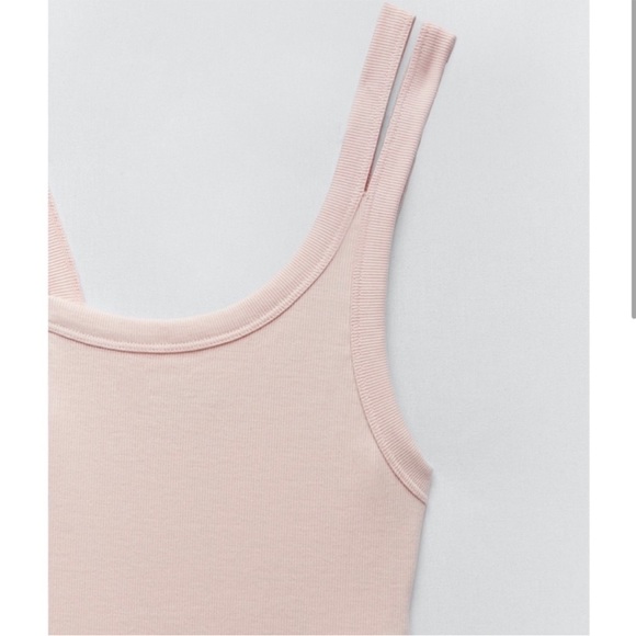 ZARA | Baby Pink Sleeveless Ribbed Bodysuit - Picture 3 of 6